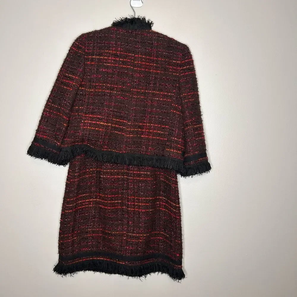 Kate Spade Multi Tweed Fringe Jacket and Dress Suit